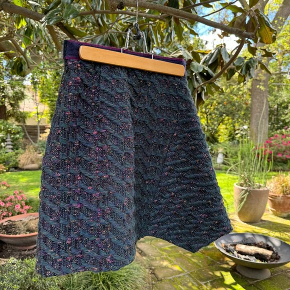 Leur logette tweed green and multicolor Malhia Kent irregular mini skirt US 0 xs - Picture 5 of 10